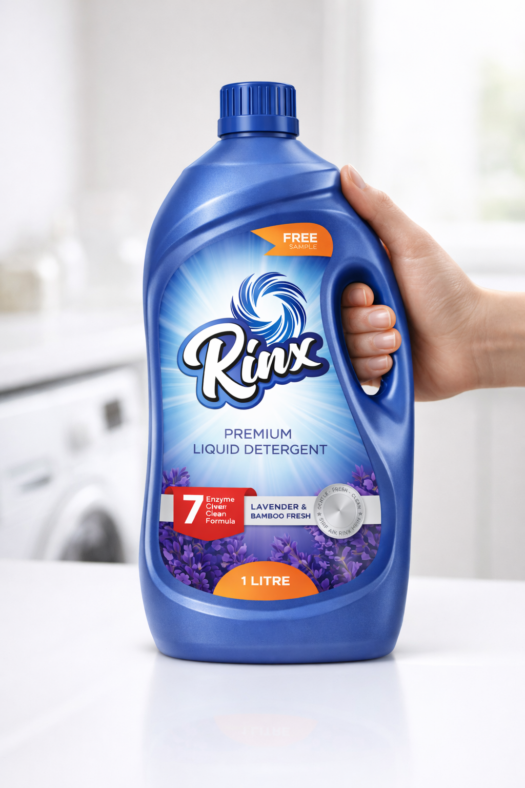 Rinx premium liquid detergent bottle